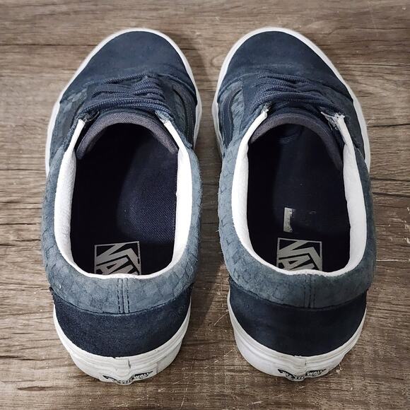 Vans Old Skool Emboss Mini Check Women's Athletic Skate Shoes Size 7.5 Blue - Picture 8 of 9